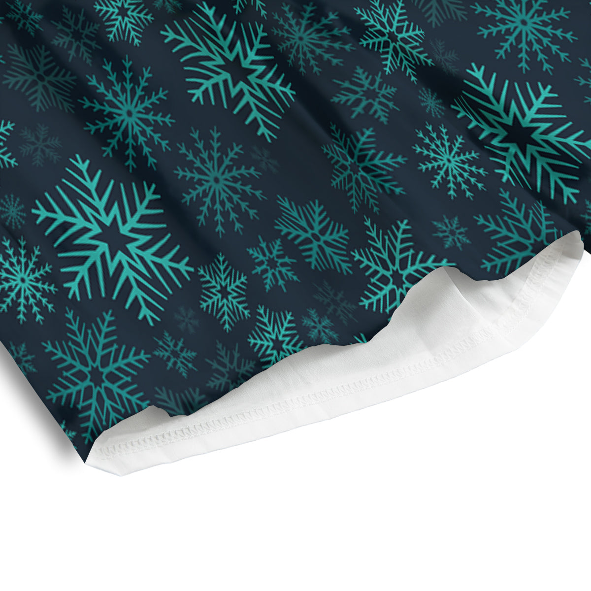 Snowflake Turquoise Print Pattern Men's Athletic Shorts
