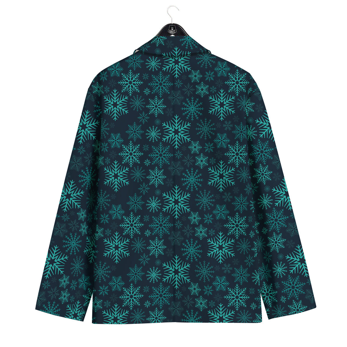 Snowflake Turquoise Print Pattern Men's Sport Coat-grizzshop