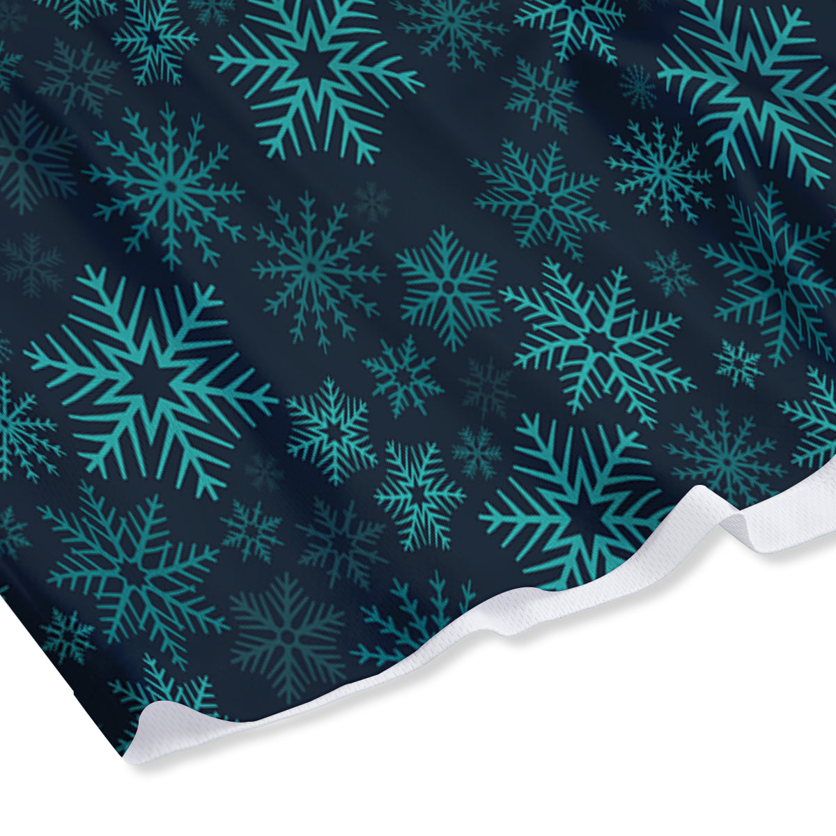 Snowflake Turquoise Print Pattern Mesh Shorts