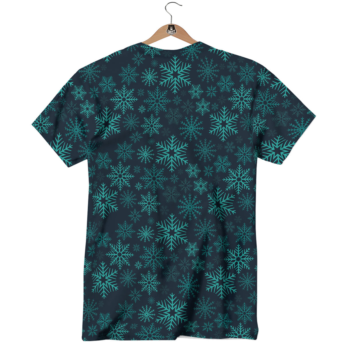 Snowflake Turquoise Print Pattern T-Shirt-grizzshop