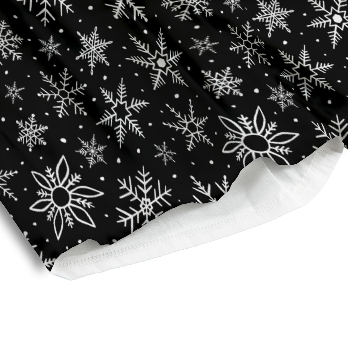 Snowflake White And Black Print Pattern Men's Athletic Shorts