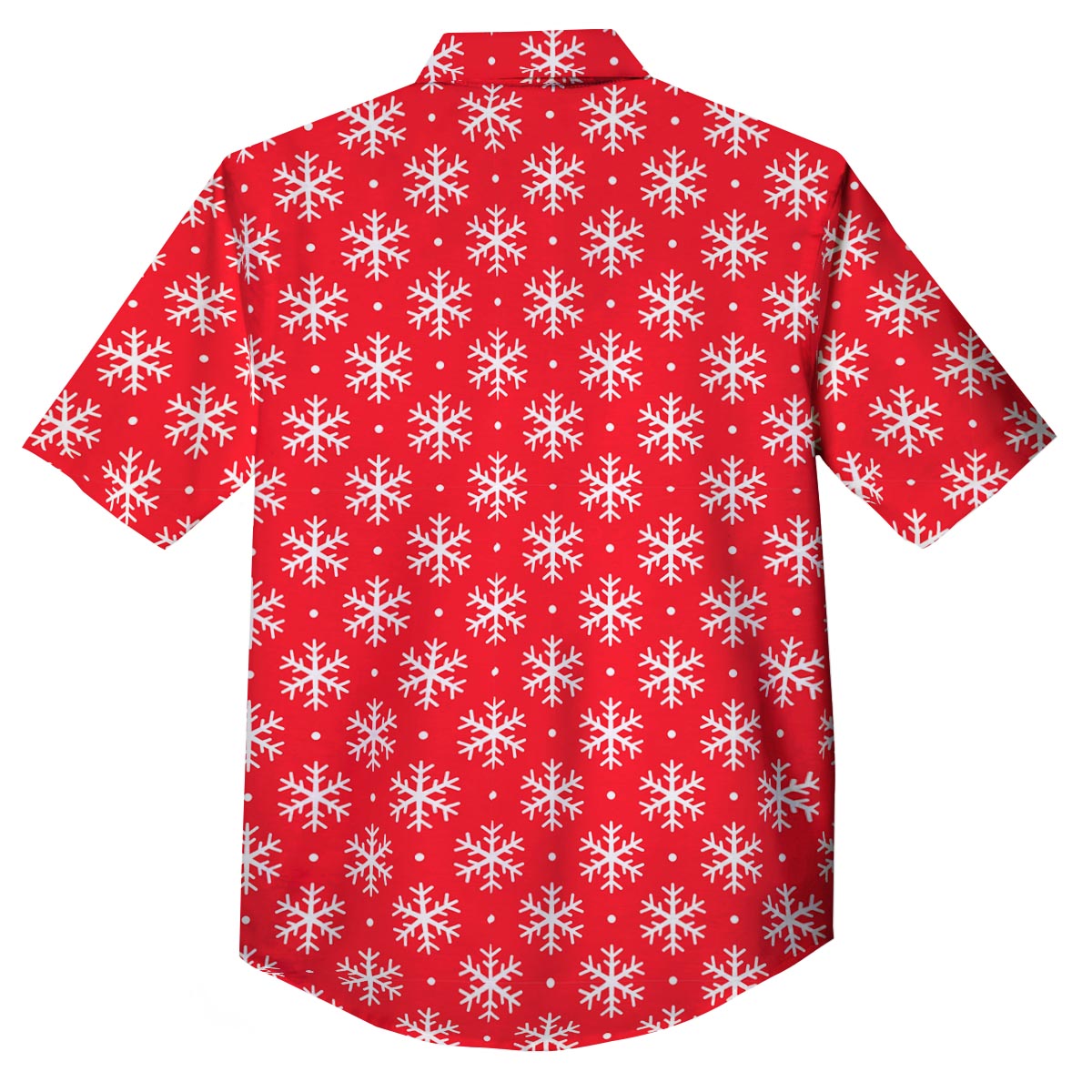 Snowflake White And Red Print Pattern Button Up Shirt-grizzshop