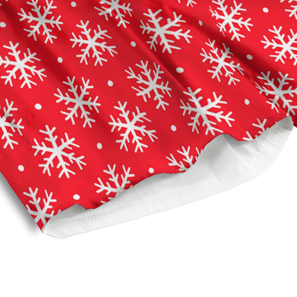 Snowflake White And Red Print Pattern Men's Athletic Shorts