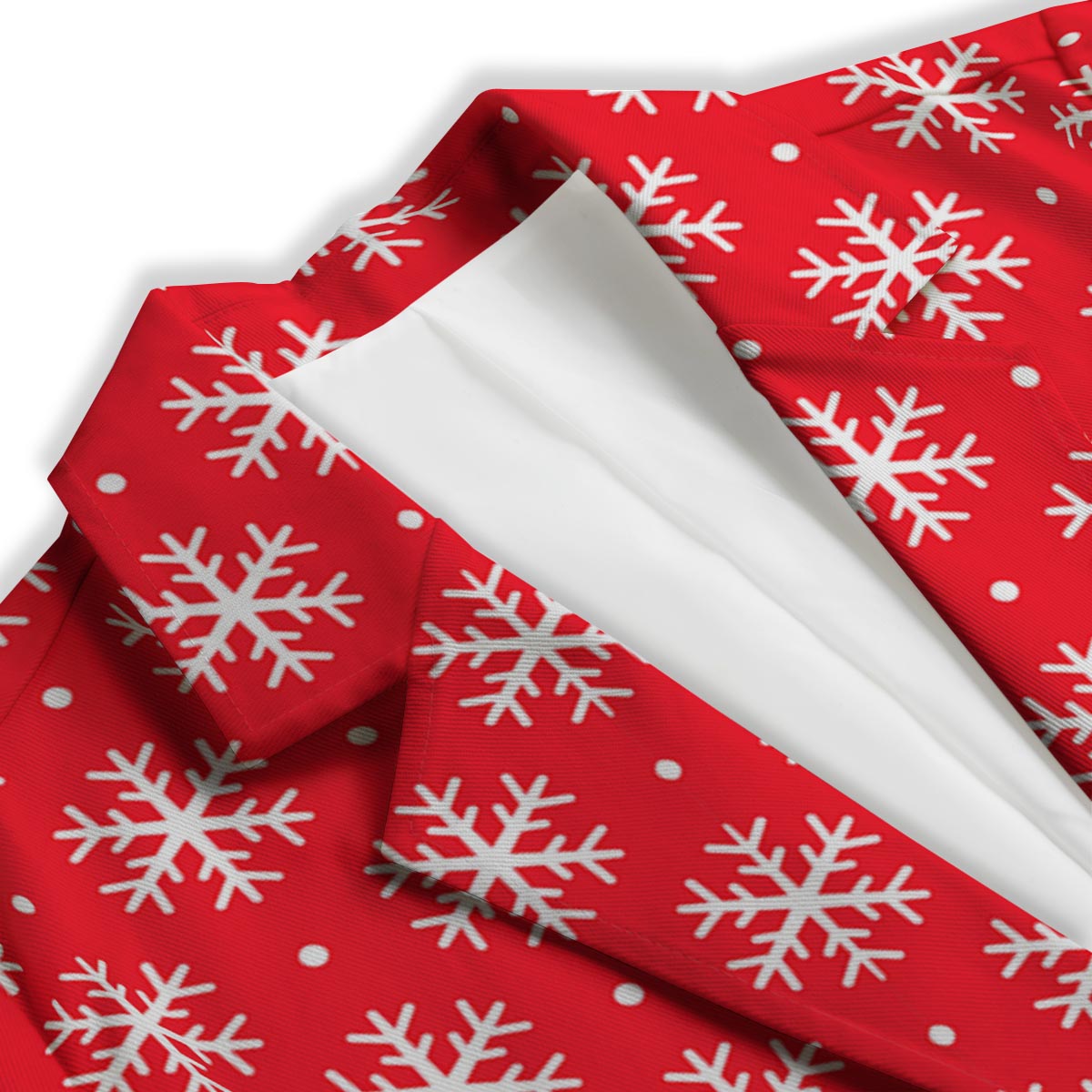 Snowflake White And Red Print Pattern Women's Blazer-grizzshop