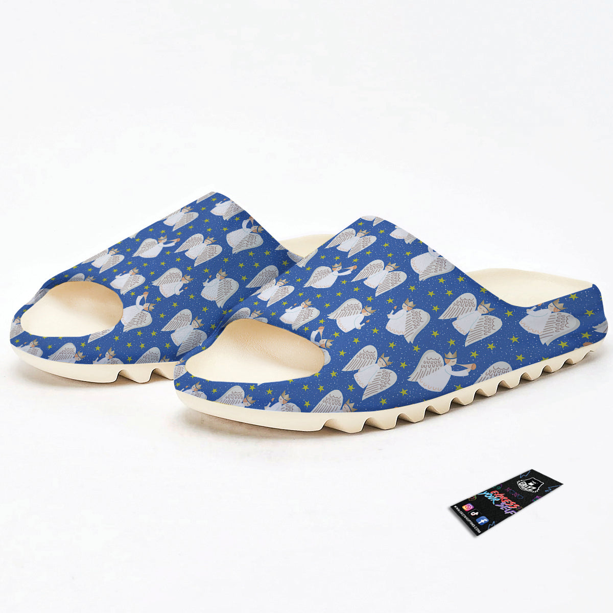 Snowflake And Angel Print Pattern Sandals-grizzshop