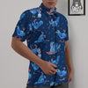 Snowflake And Rooster Print Pattern Untucked Shirts-grizzshop