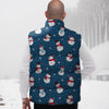 Snowflake And Snowman Print Pattern Down Vest