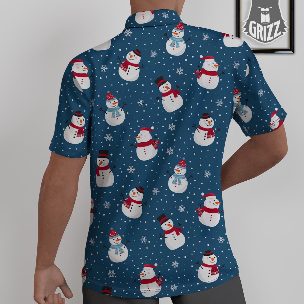 Snowflake And Snowman Print Pattern Untucked Shirts-grizzshop