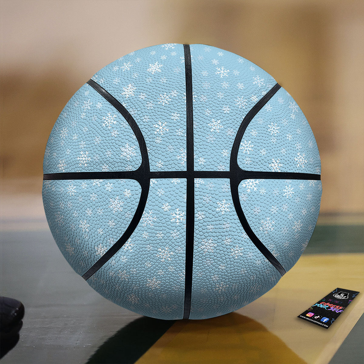 Snowflake Blue Print Pattern Basketball