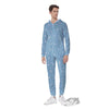 Snowflake Blue Print Pattern Men's Jumpsuit-grizzshop