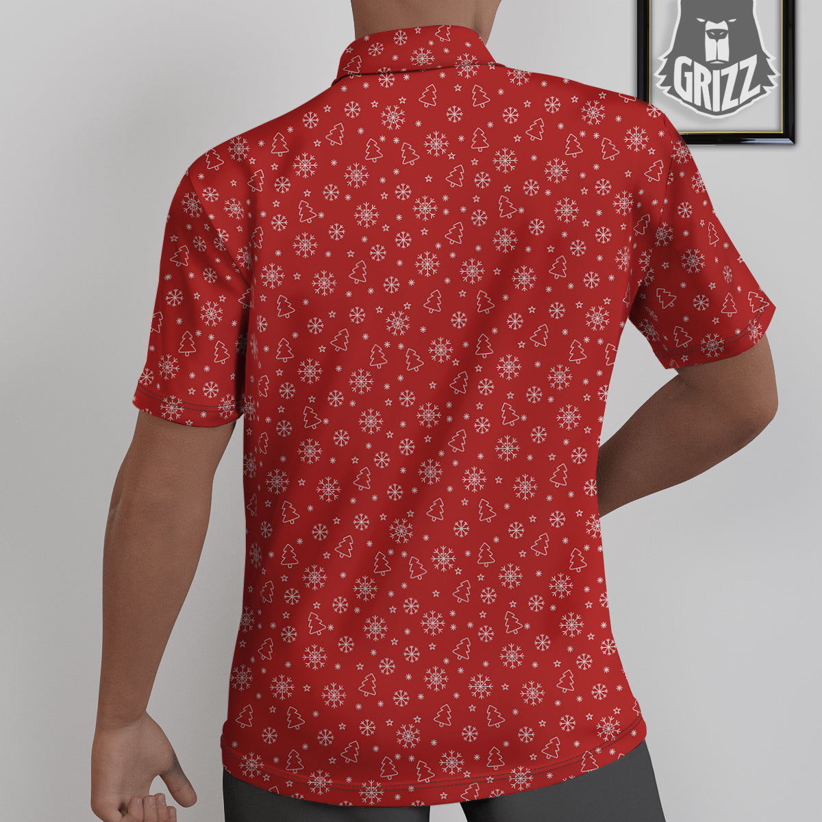 Snowflake Christmas Print Pattern Untucked Shirts-grizzshop