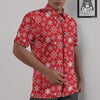 Snowflake Christmas Print Untucked Shirts-grizzshop