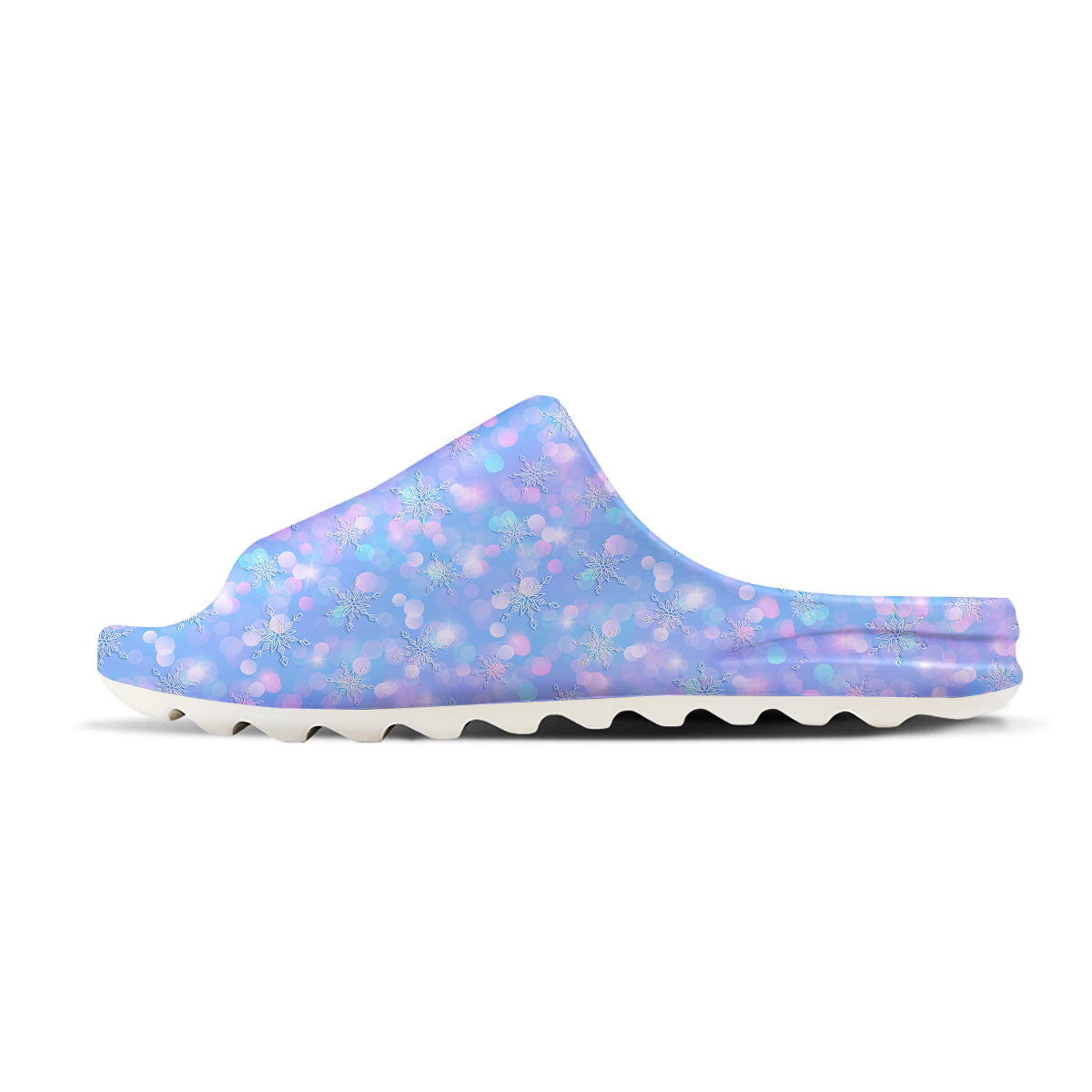 Snowflake Pastel Color Print Pattern Sandals-grizzshop