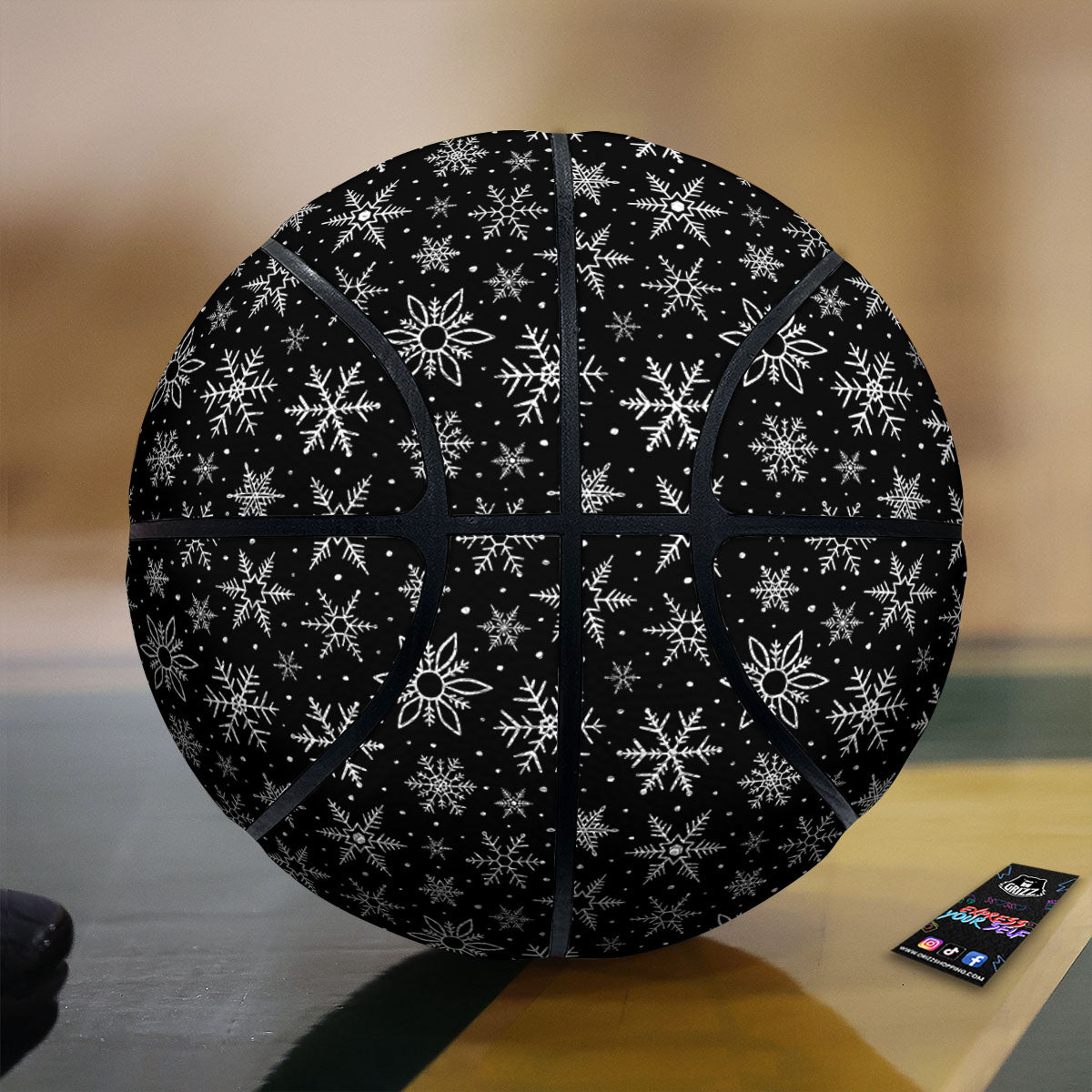 Snowflake White And Black Print Pattern Basketball