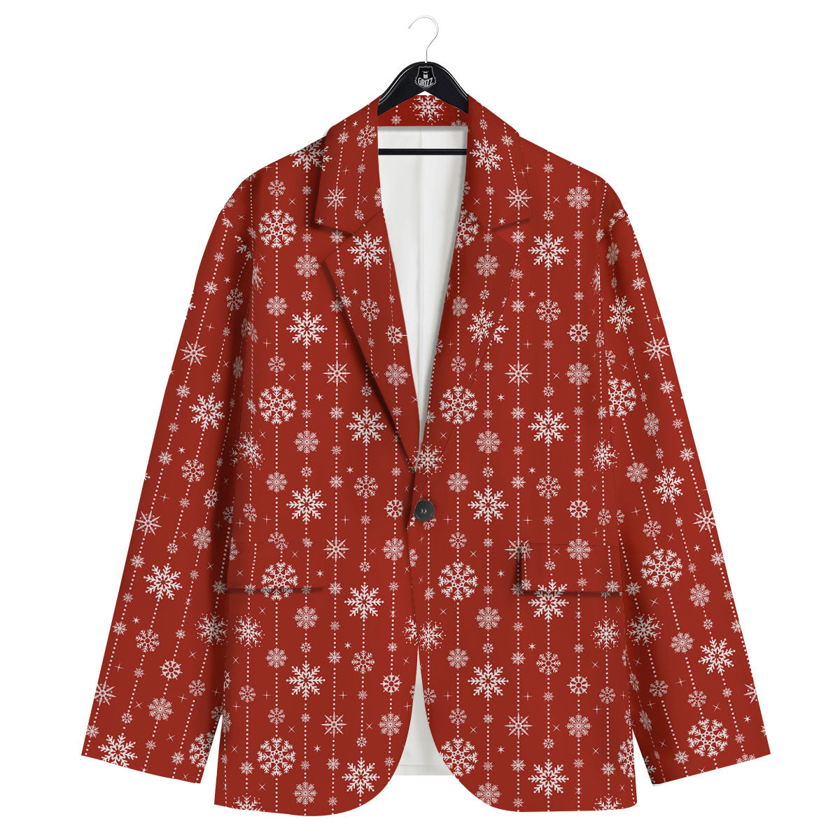 Snowflakes Merry Christmas Print Pattern Men's Sport Coat-grizzshop