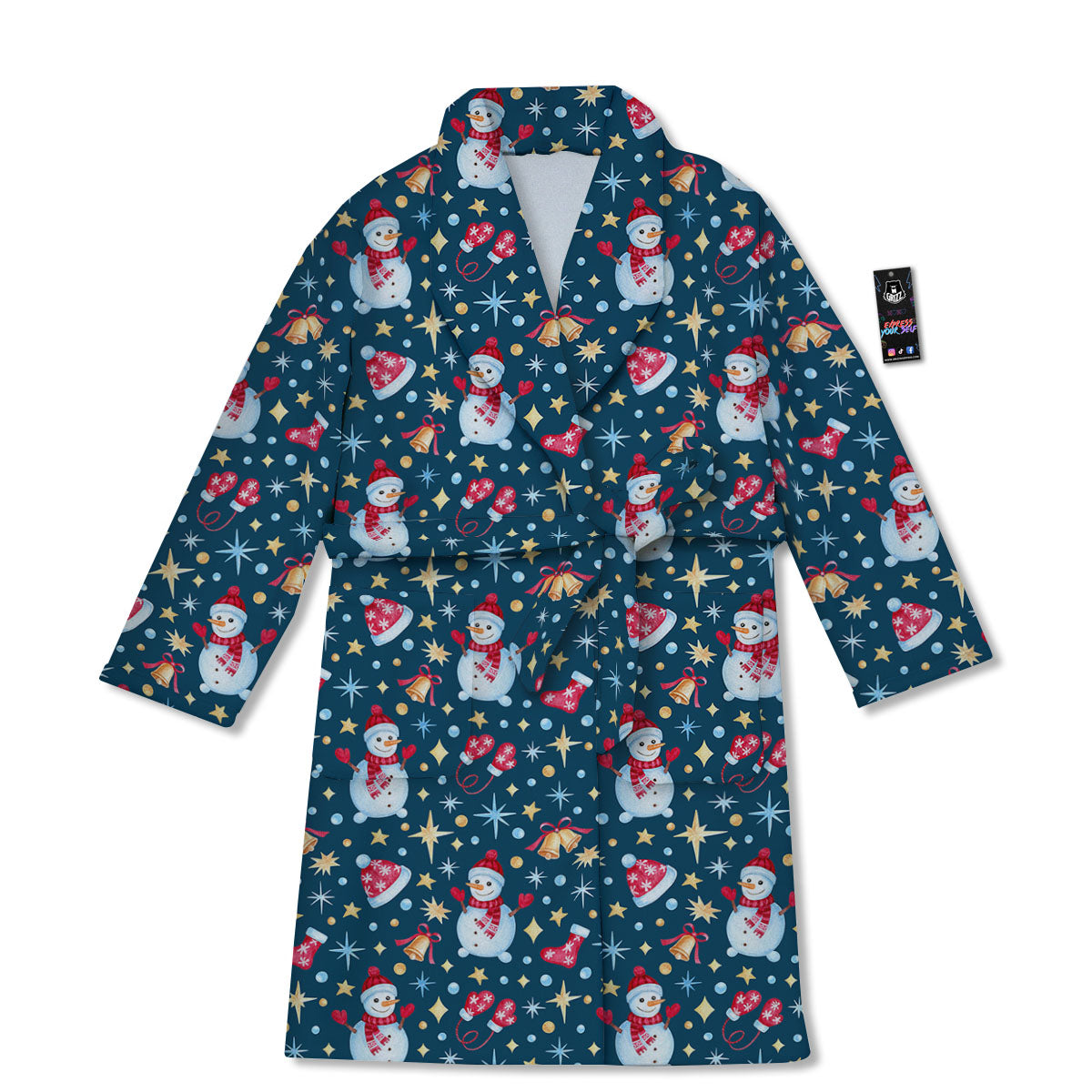 Snowman Christmas Print Pattern Bathrobe-grizzshop