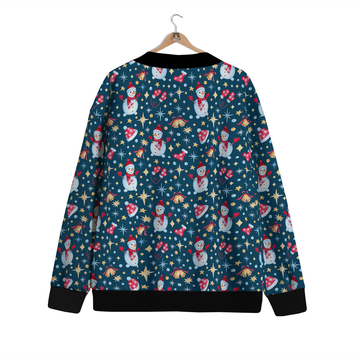 Snowman Christmas Print Pattern Cardigan-grizzshop
