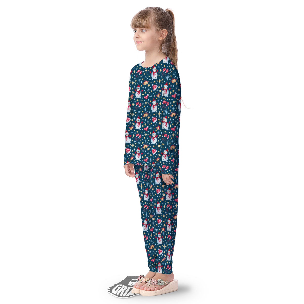 Snowman Christmas Print Pattern Kid's Pajamas-grizzshop