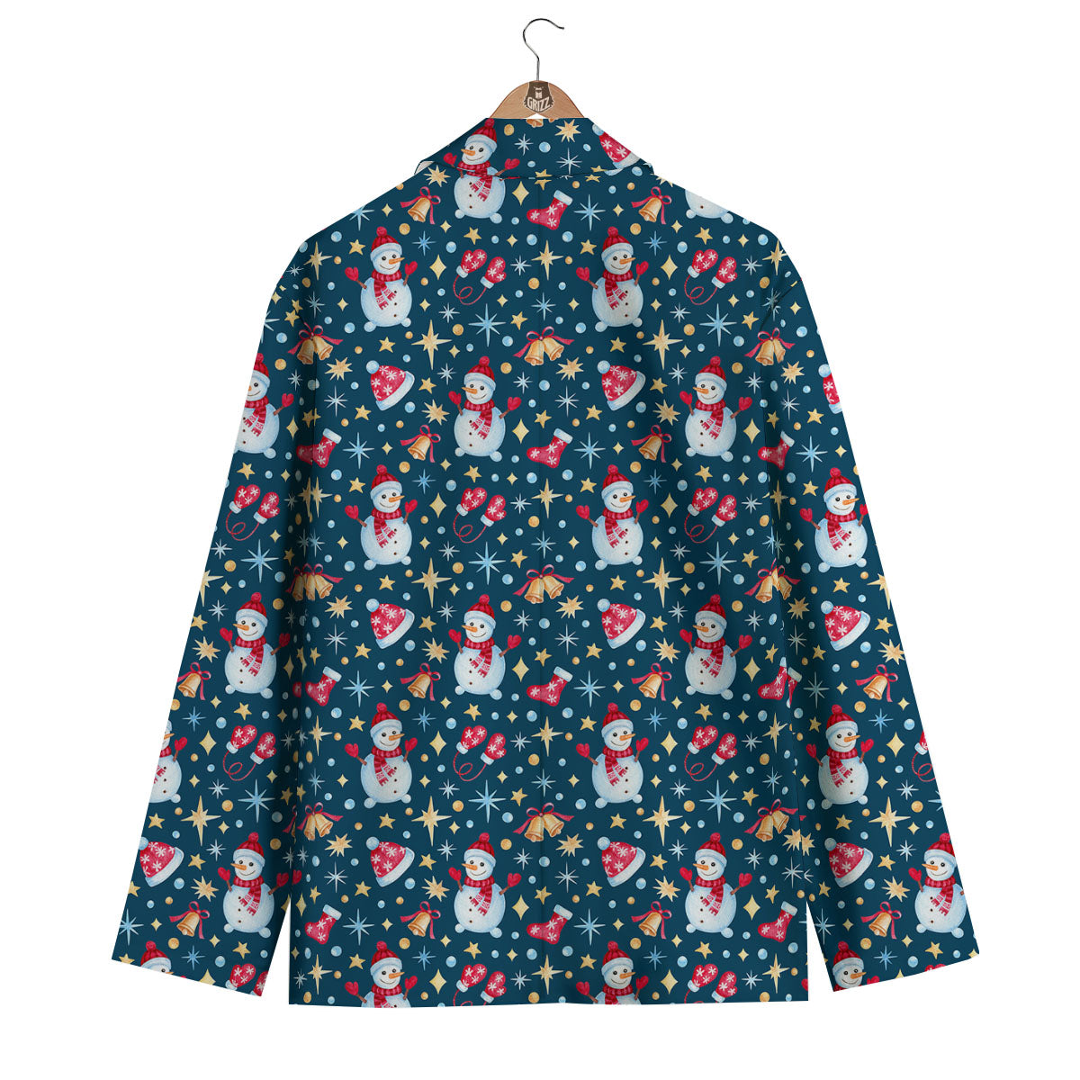 Snowman Christmas Print Pattern Men's Blazer-grizzshop