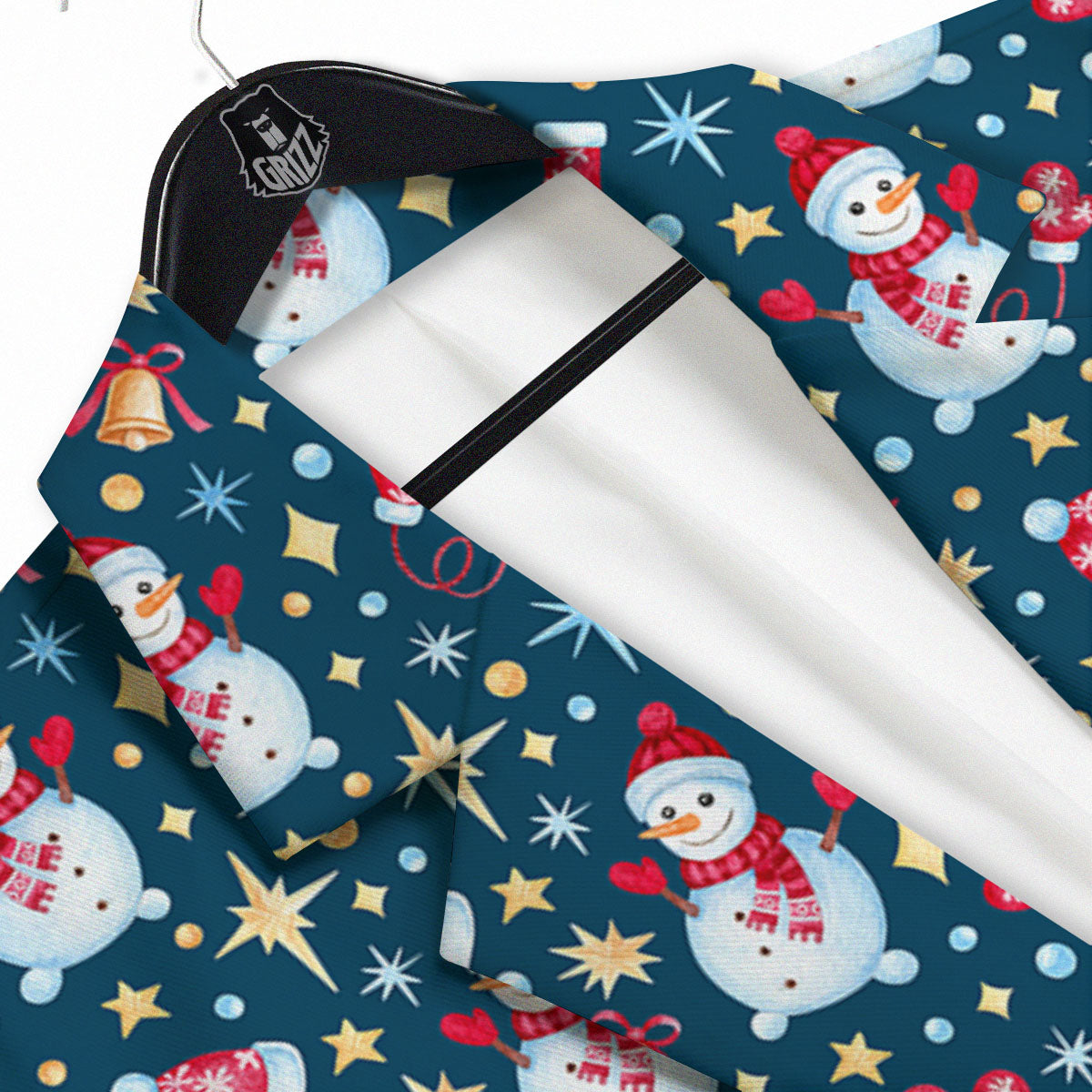 Snowman Christmas Print Pattern Men's Sport Coat-grizzshop