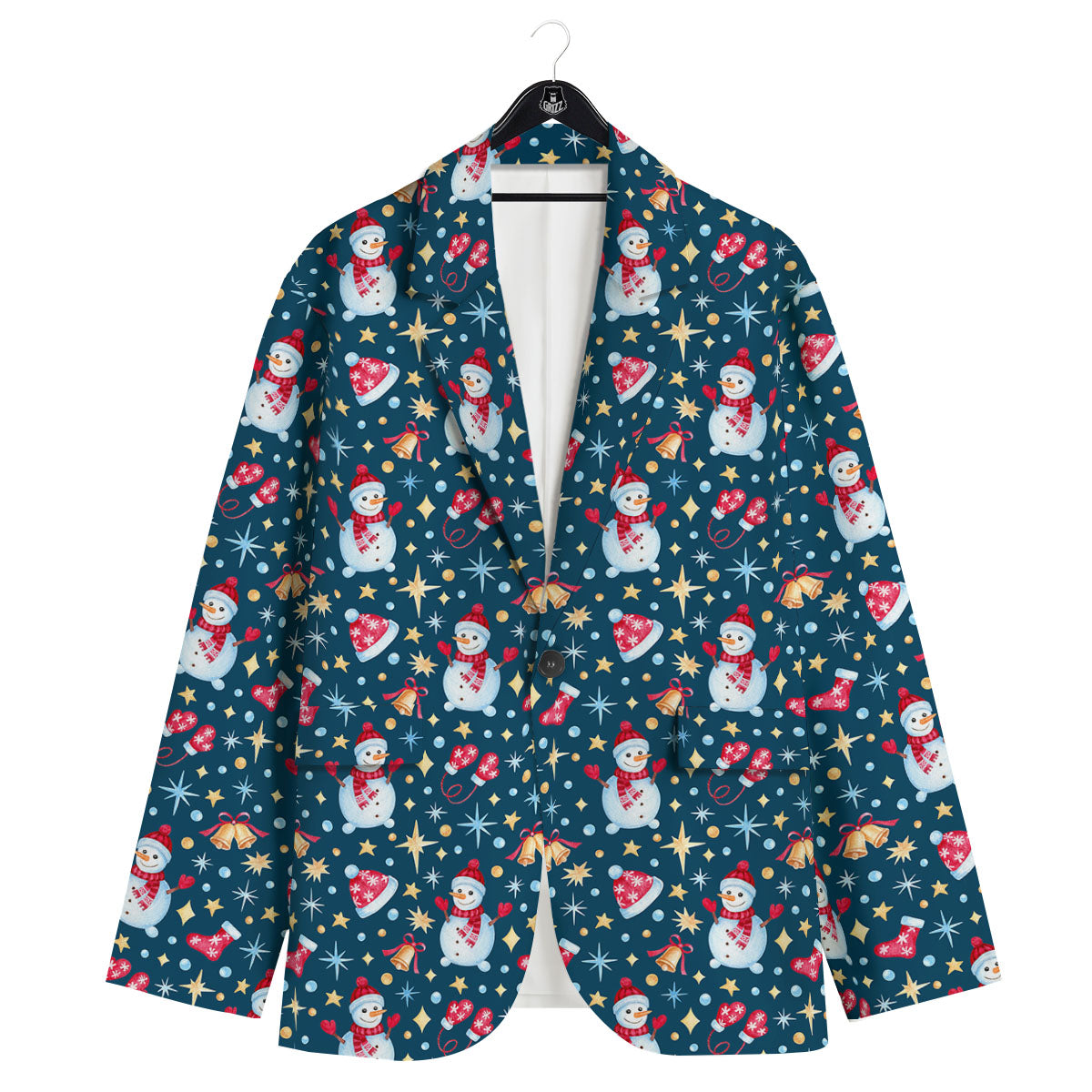 Snowman Christmas Print Pattern Men's Sport Coat-grizzshop
