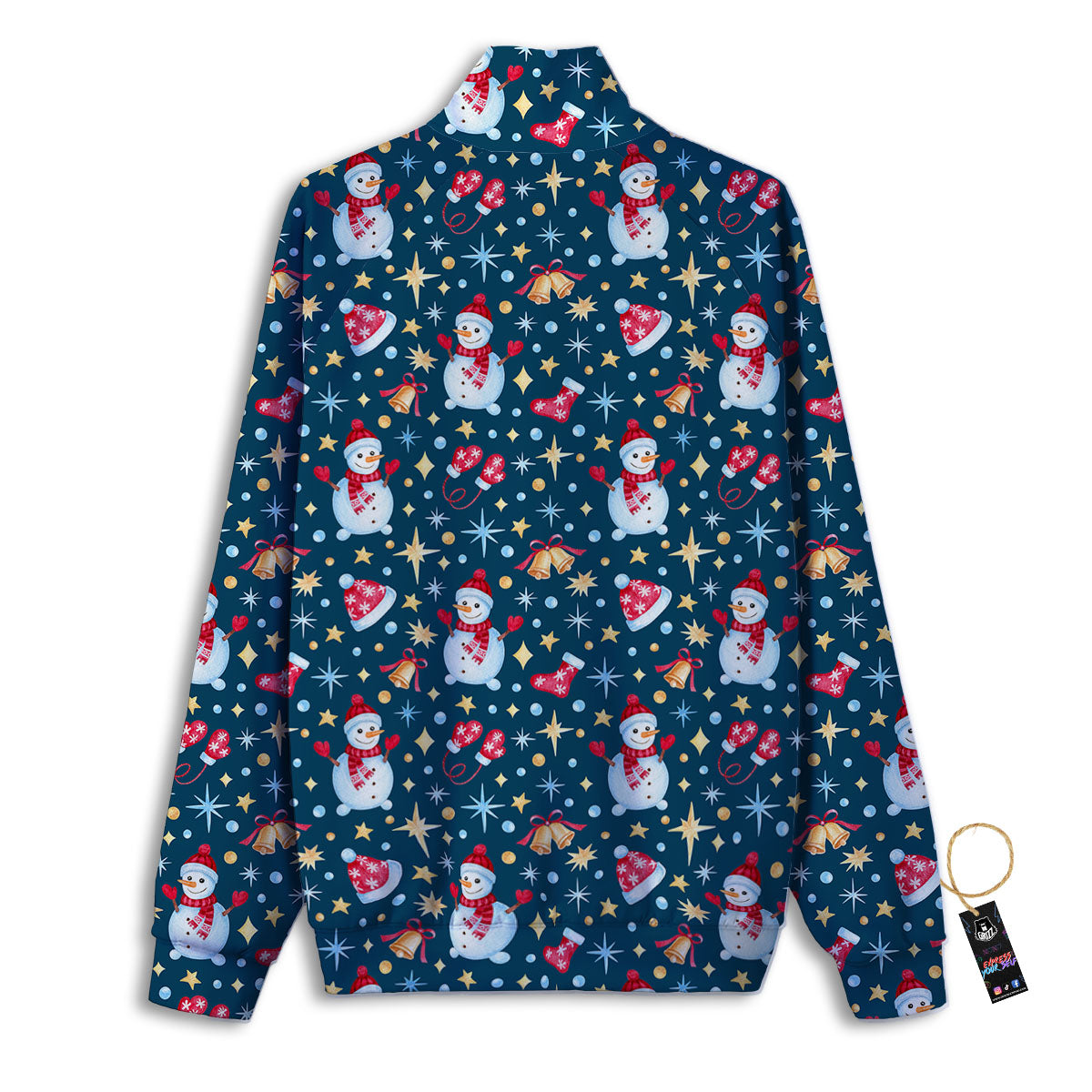 Snowman Christmas Print Pattern Track Jacket-grizzshop