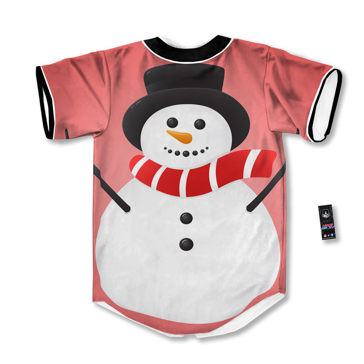 Snowman Cute Print Baseball Jersey-grizzshop