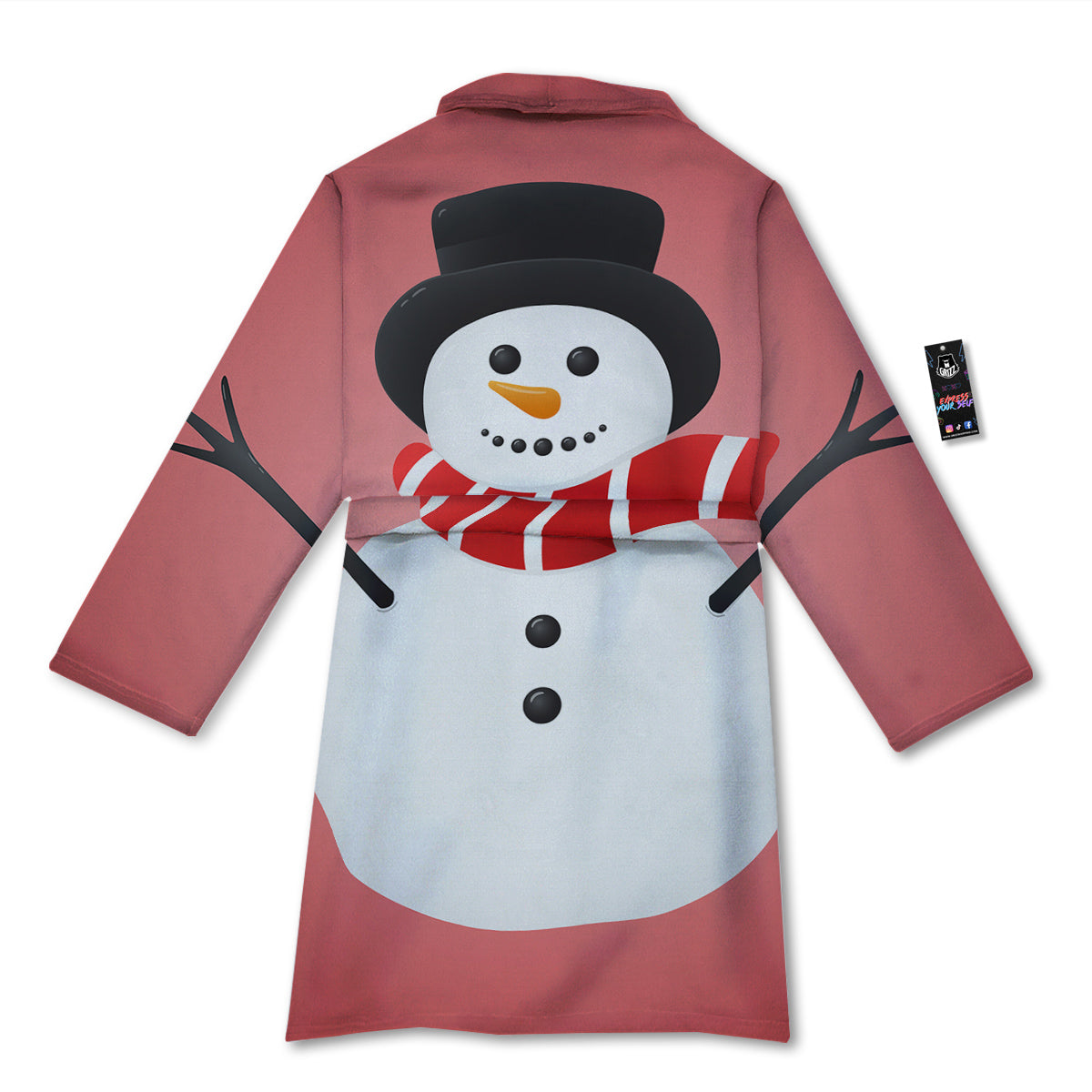 Snowman Cute Print Bathrobe-grizzshop