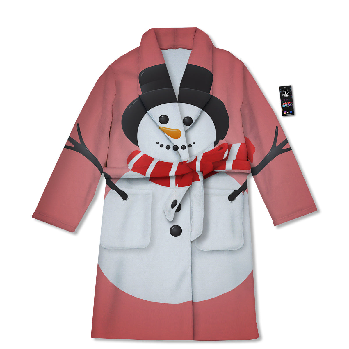 Snowman Cute Print Bathrobe-grizzshop