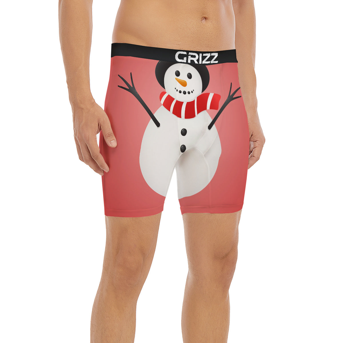 Snowman Cute Print Boxer Briefs-grizzshop