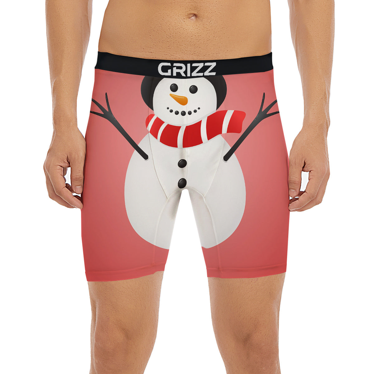 Snowman Cute Print Boxer Briefs-grizzshop