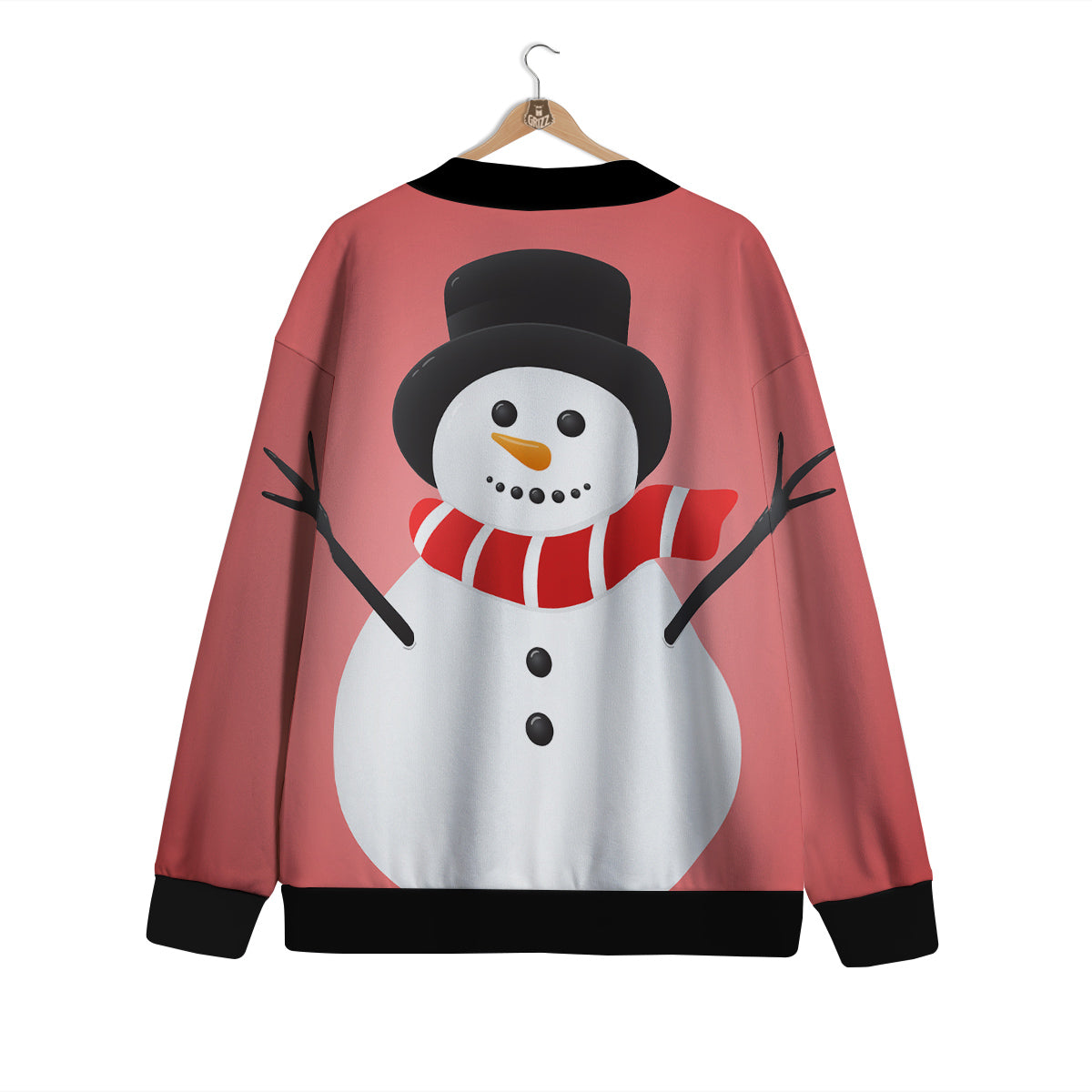 Snowman Cute Print Cardigan-grizzshop