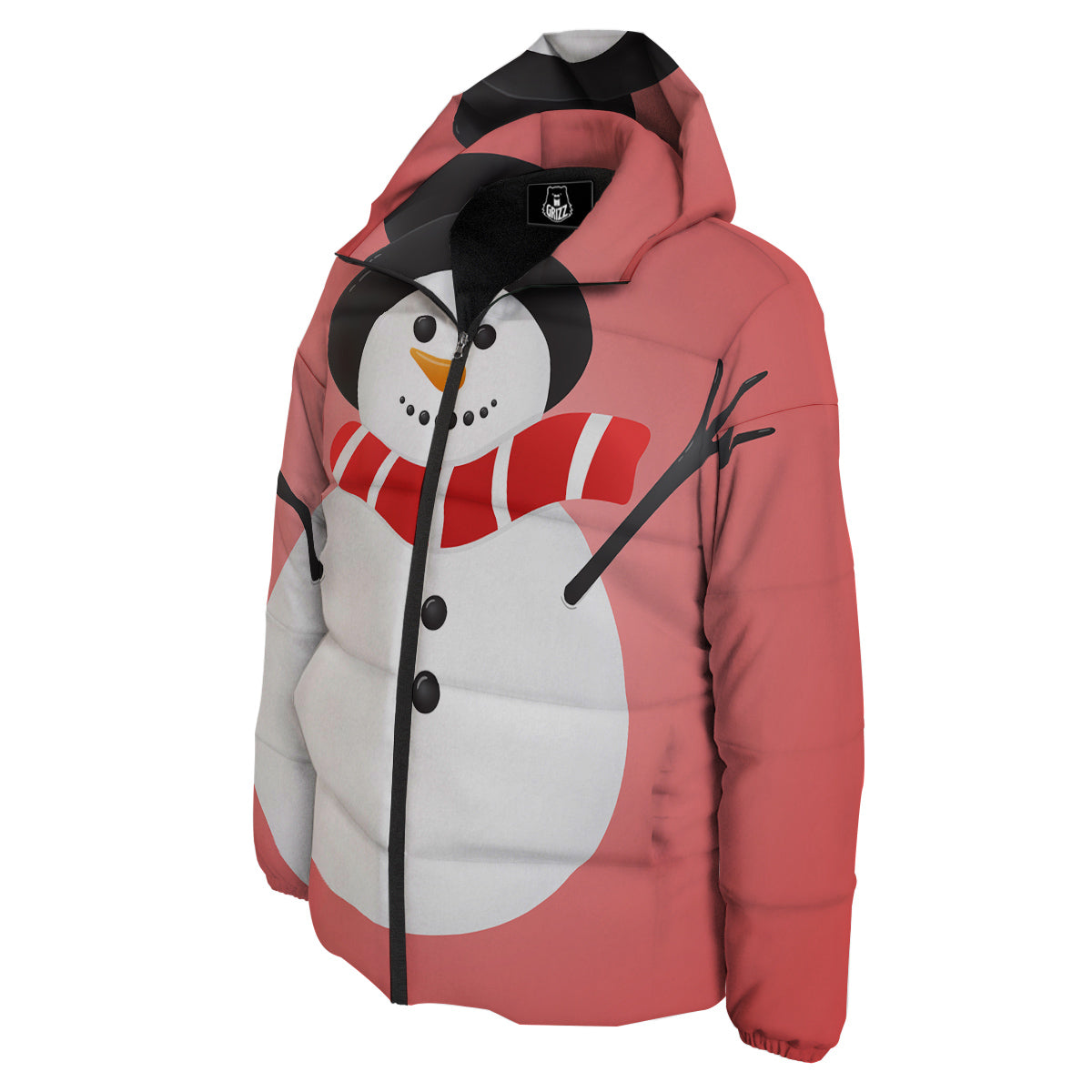 Snowman Cute Print Down Jacket-grizzshop