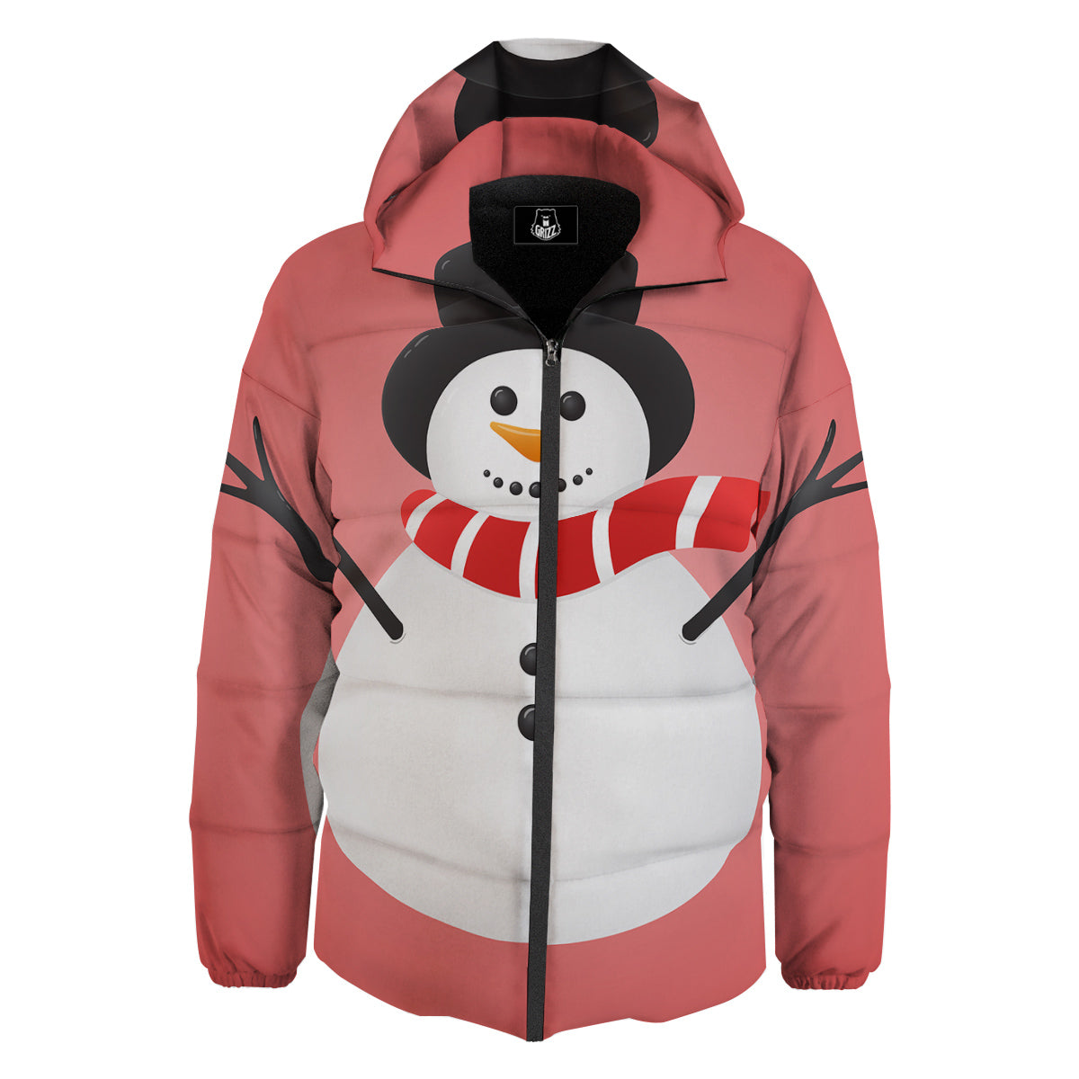 Snowman Cute Print Down Jacket-grizzshop