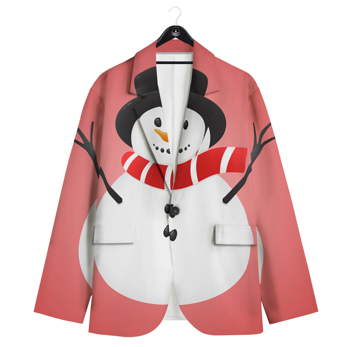 Snowman Cute Print Men's Sport Coat-grizzshop