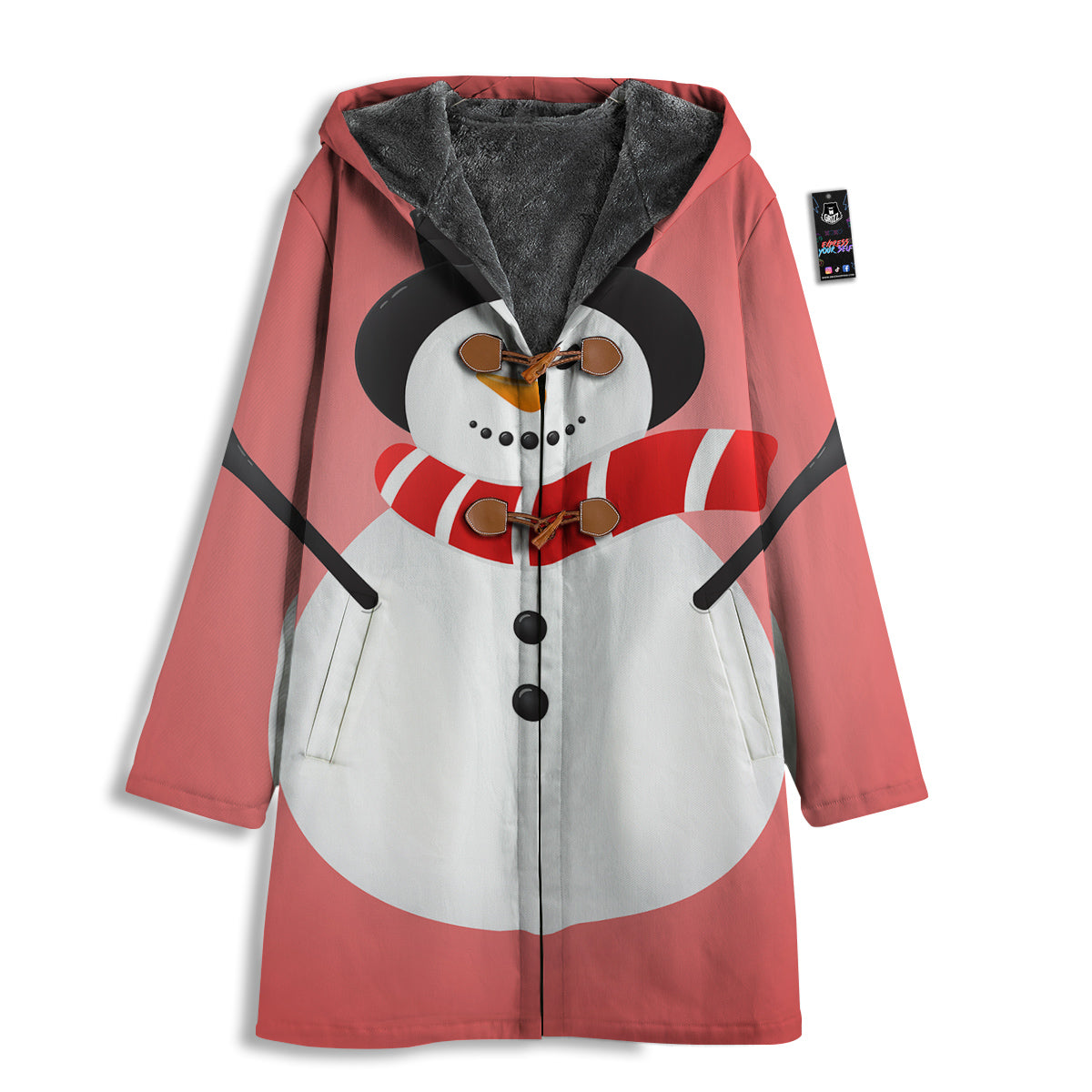Snowman Cute Print Men's Windbreaker Jacket-grizzshop