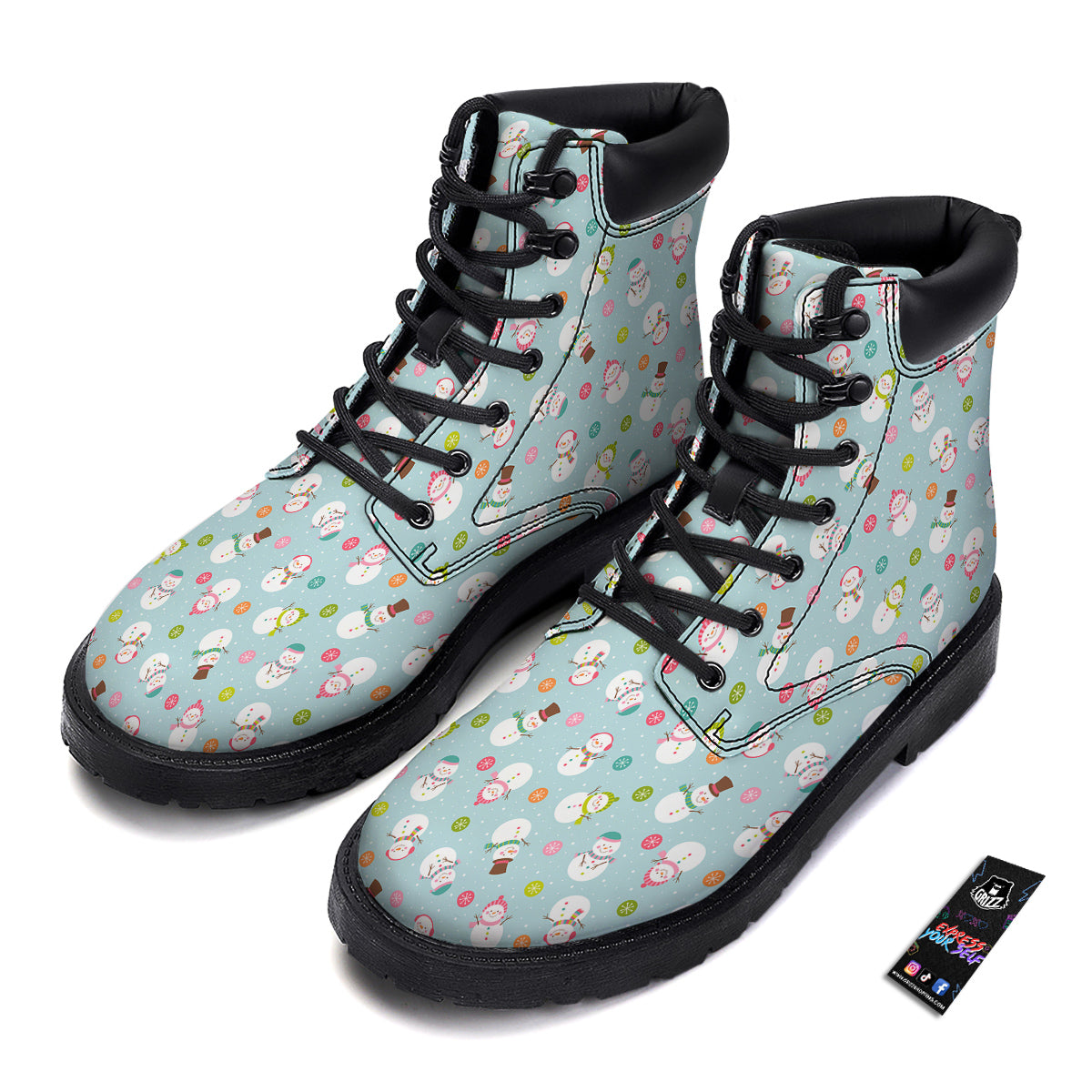Snowman Cute Print Pattern Boots-grizzshop