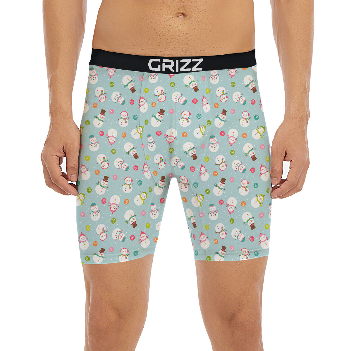 Snowman Cute Print Pattern Boxer Briefs-grizzshop
