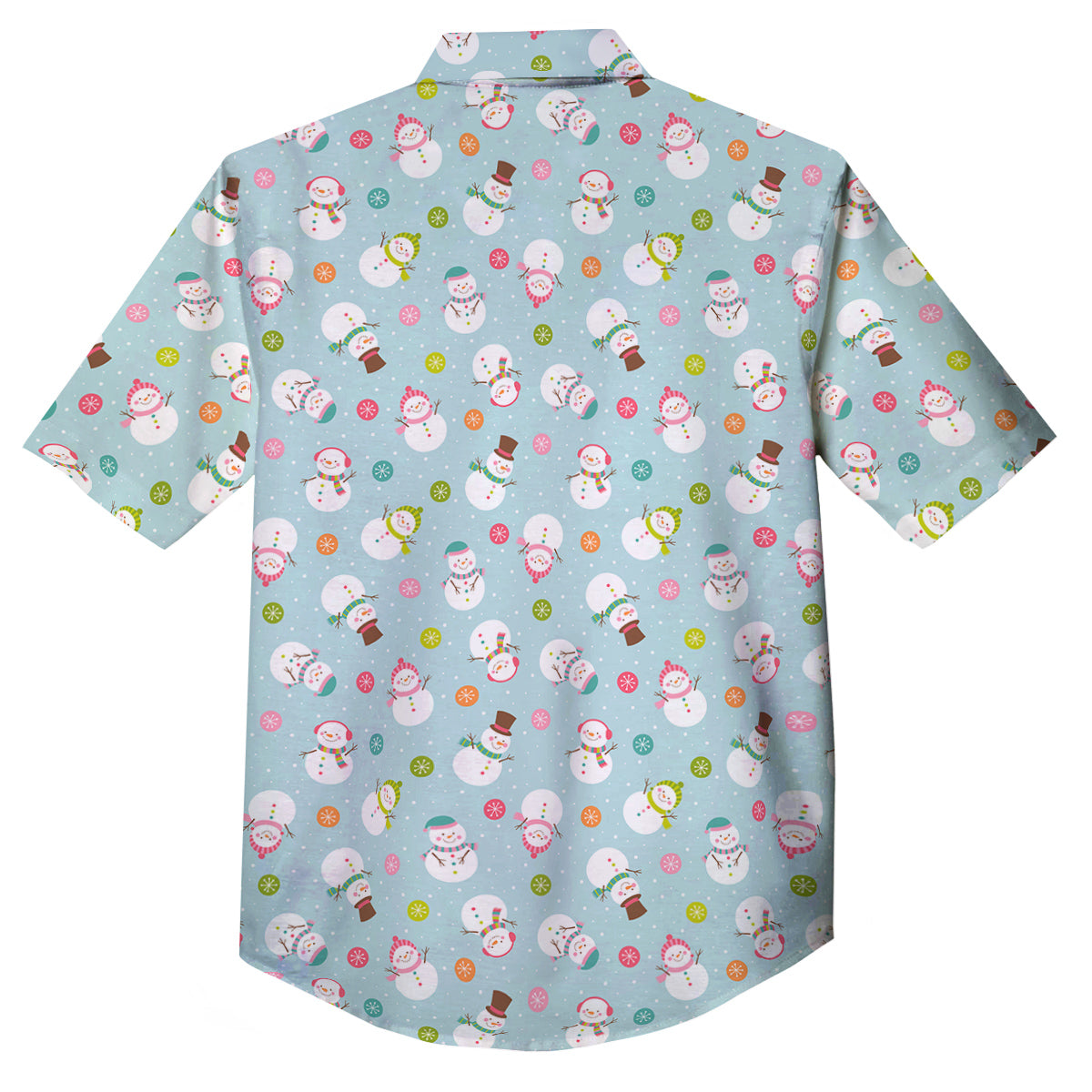 Snowman Cute Print Pattern Button Up Shirt-grizzshop