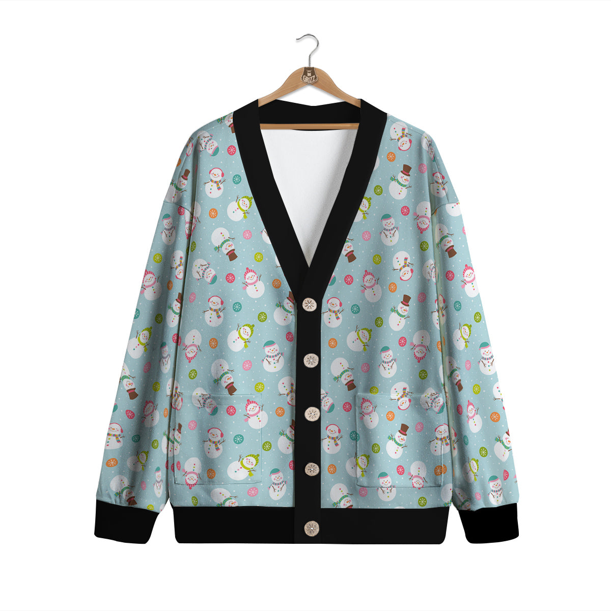 Snowman Cute Print Pattern Cardigan-grizzshop