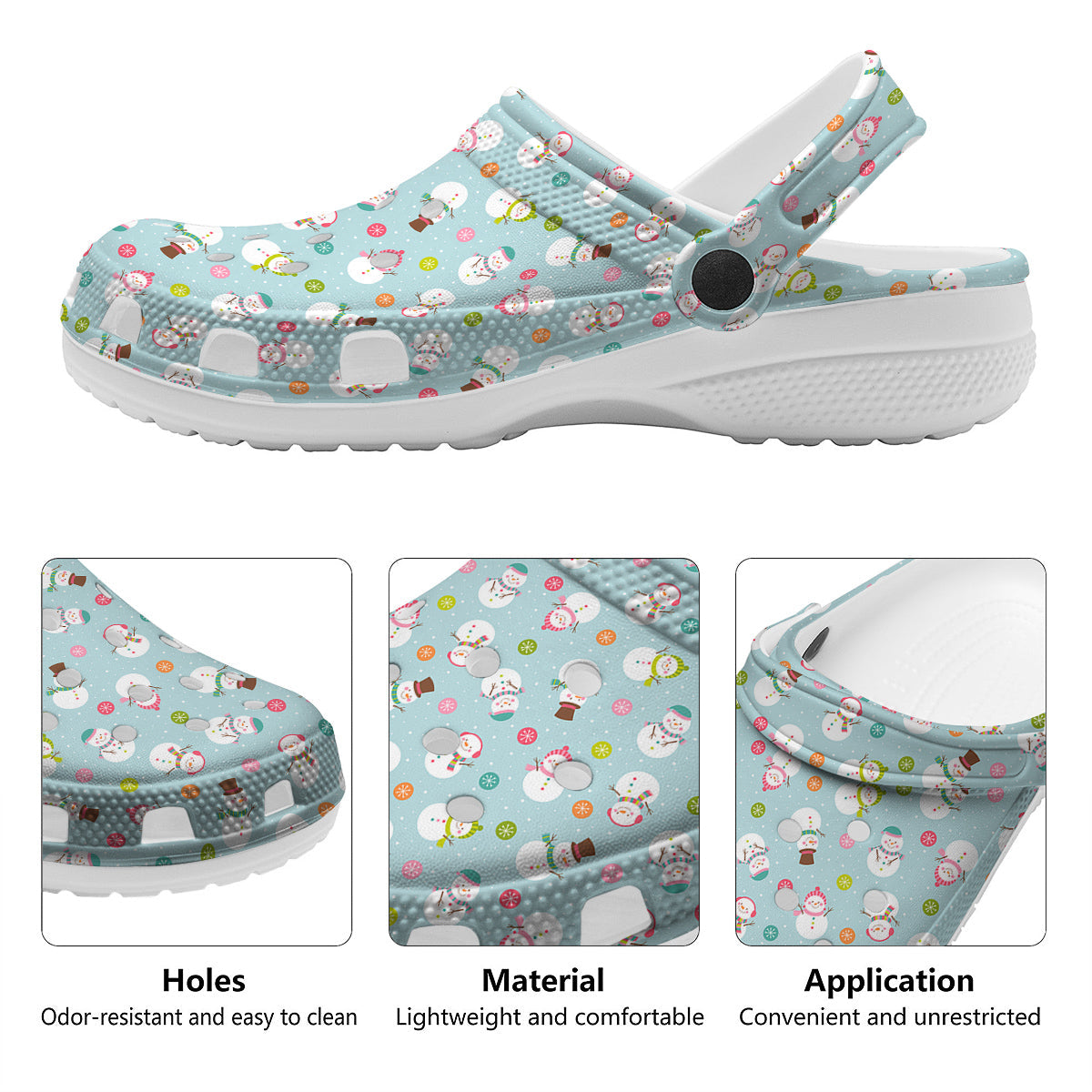 Snowman Cute Print Pattern Clog-grizzshop