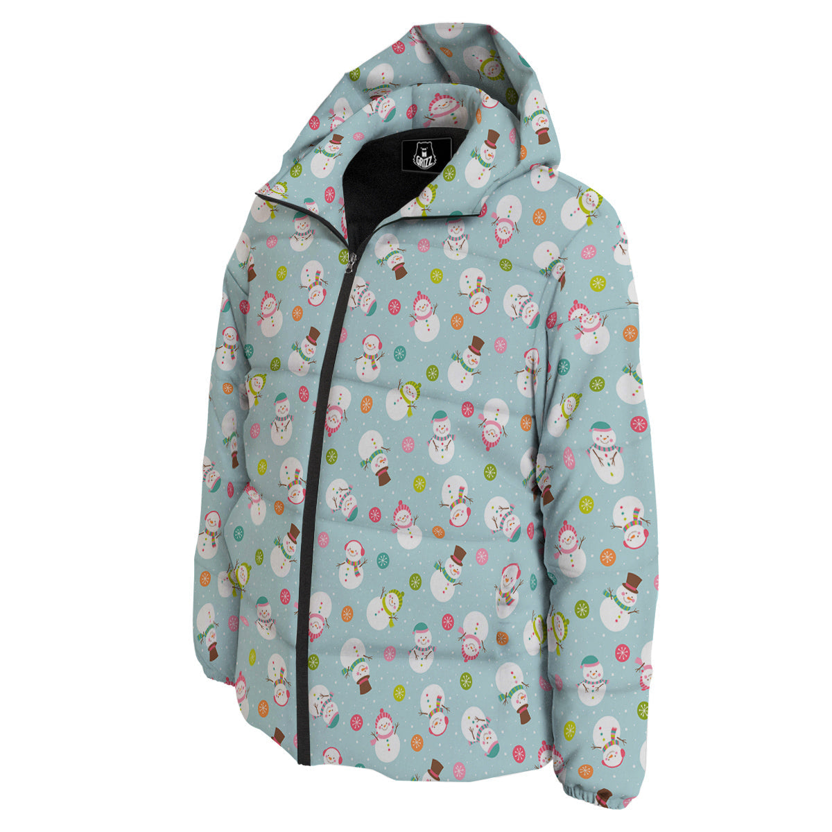Snowman Cute Print Pattern Down Jacket-grizzshop