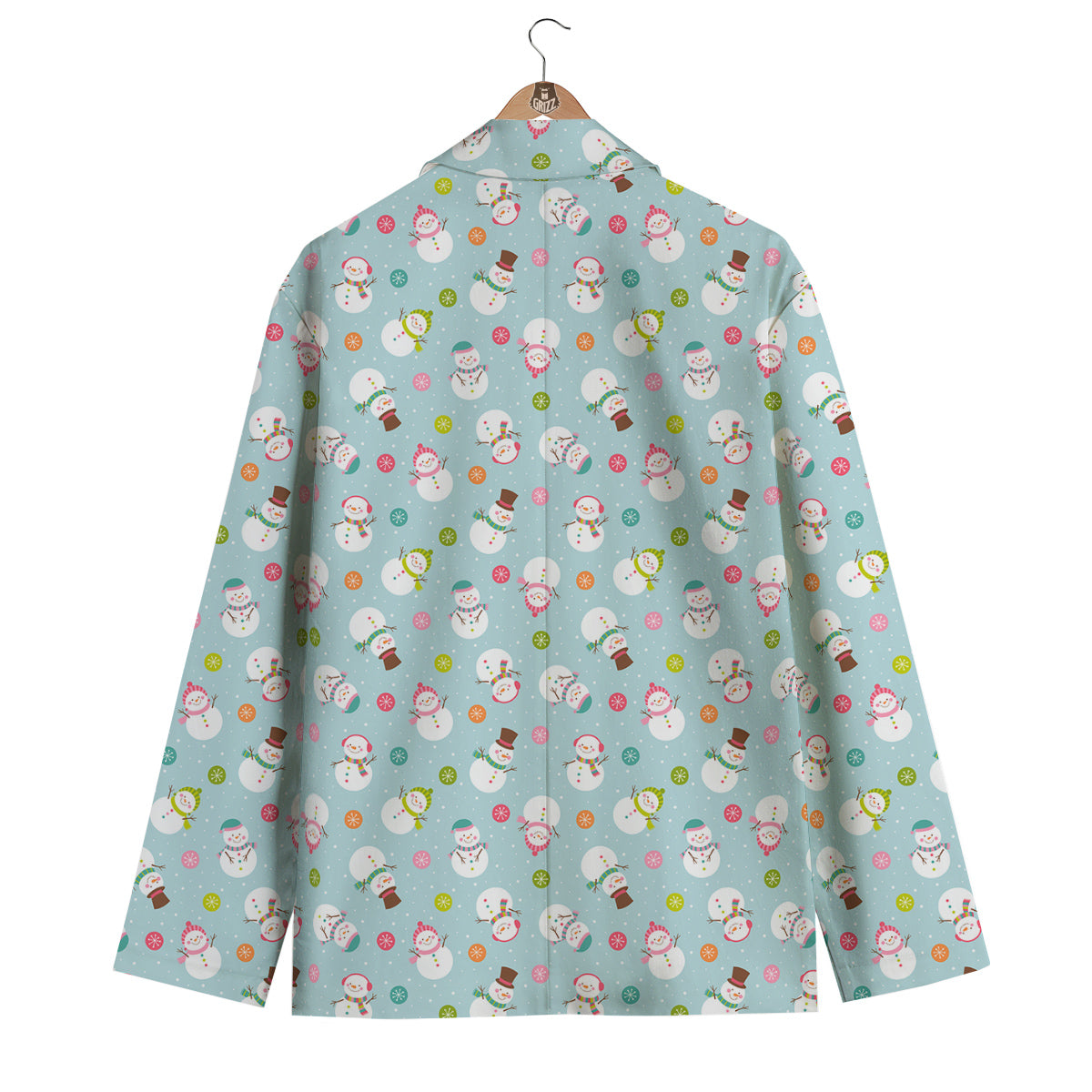 Snowman Cute Print Pattern Men's Blazer-grizzshop