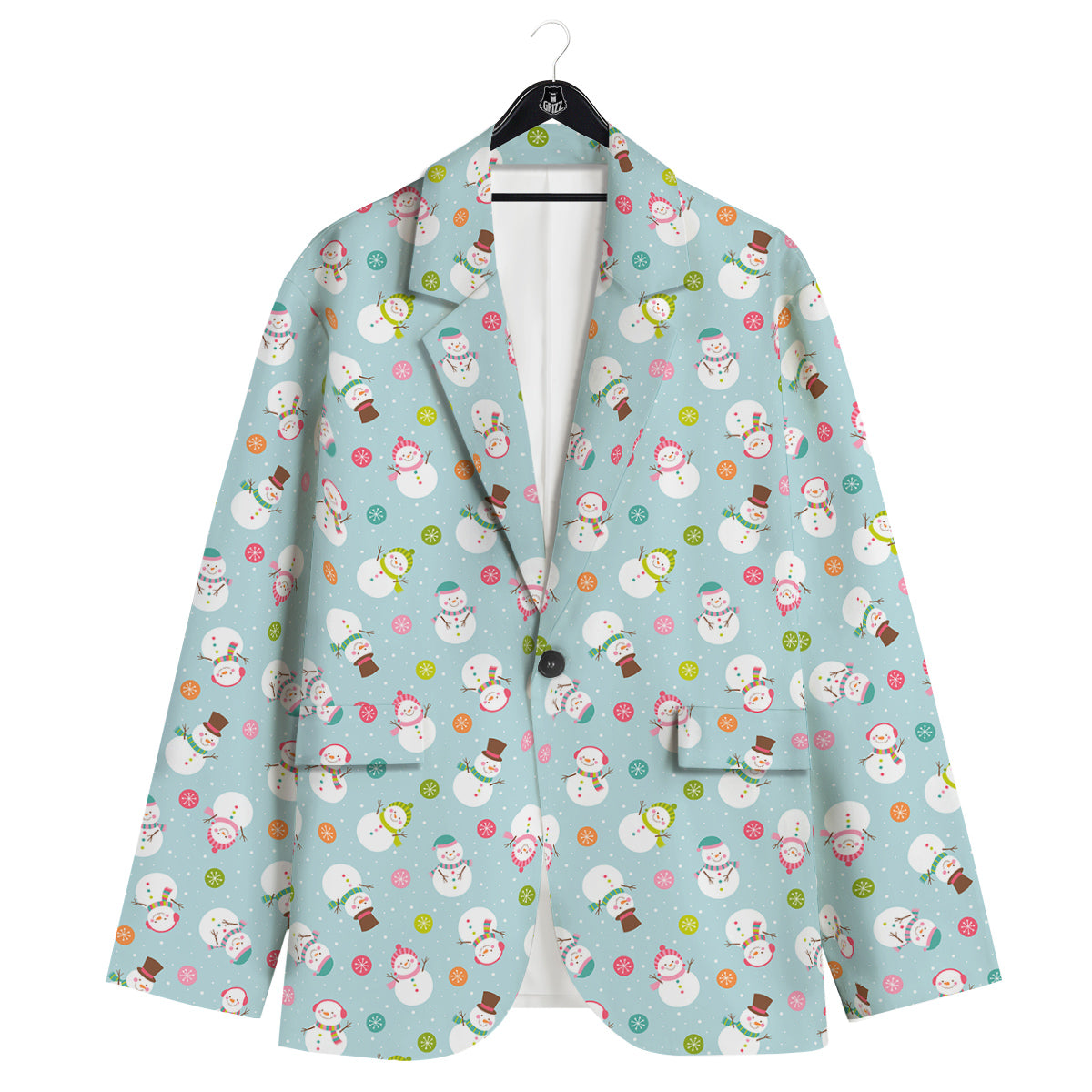 Snowman Cute Print Pattern Men's Sport Coat-grizzshop