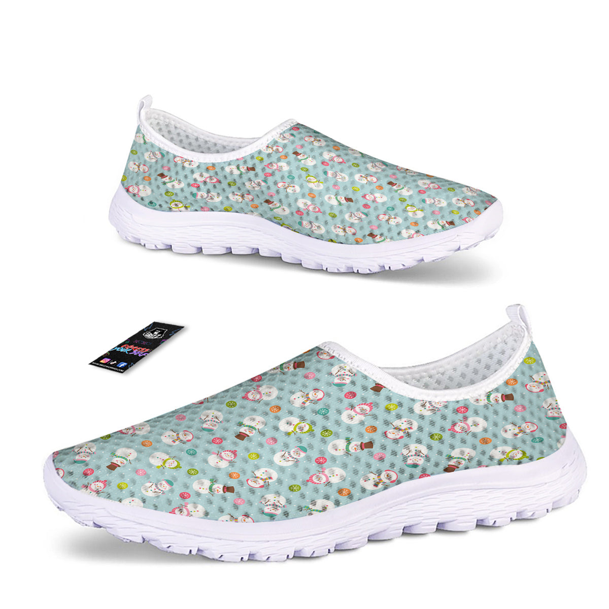 Snowman Cute Print Pattern Nurse Shoes-grizzshop