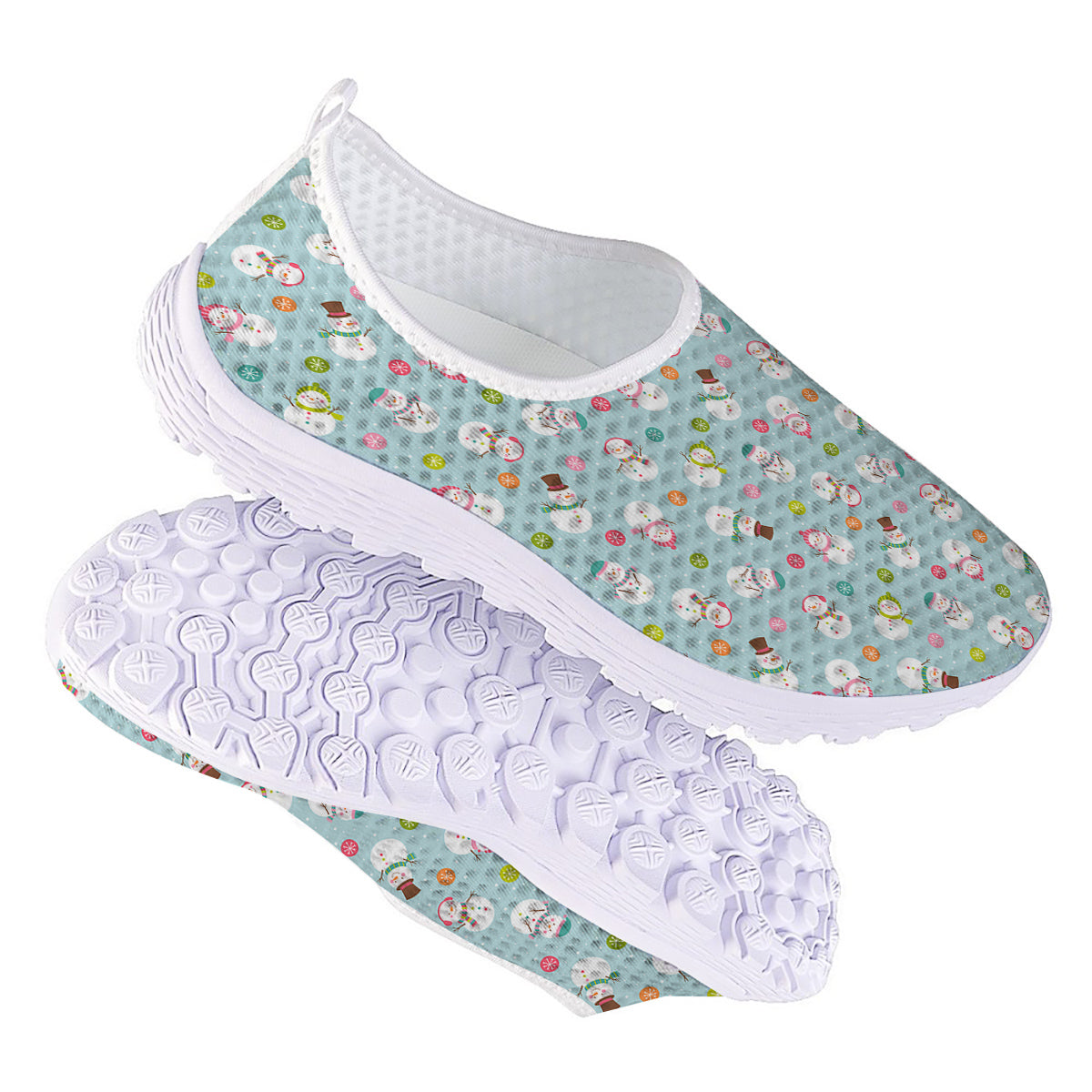Snowman Cute Print Pattern Nurse Shoes-grizzshop