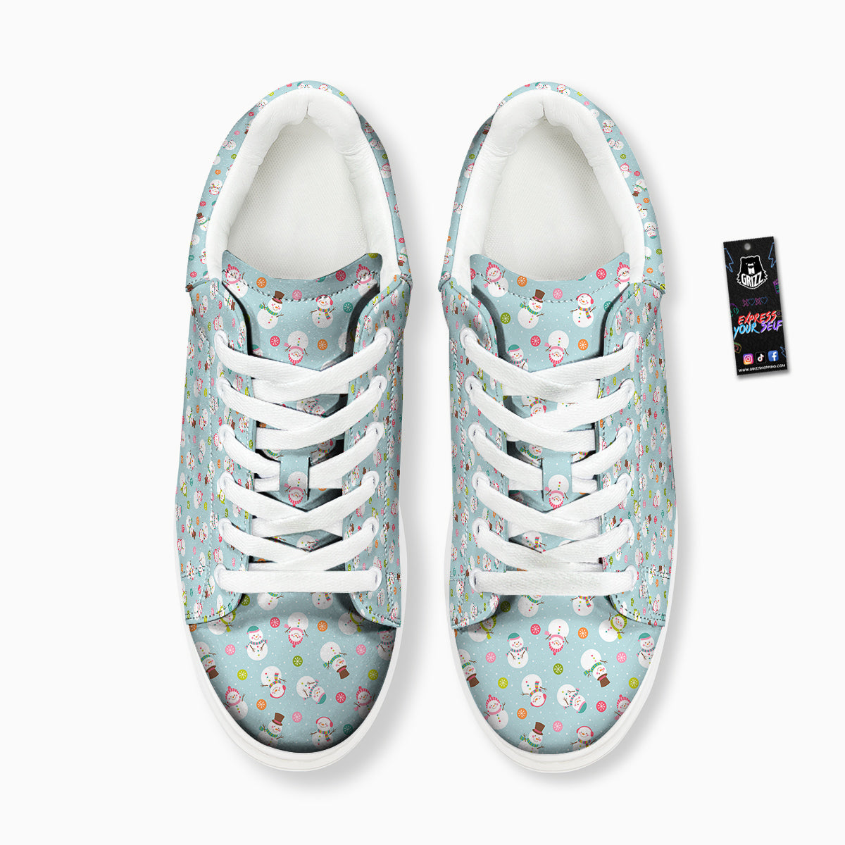 Snowman Cute Print Pattern Platform Shoes-grizzshop