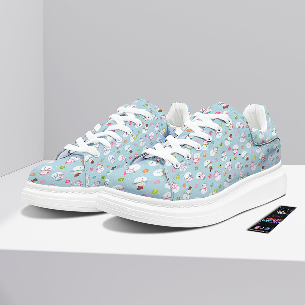 Snowman Cute Print Pattern Platform Shoes-grizzshop