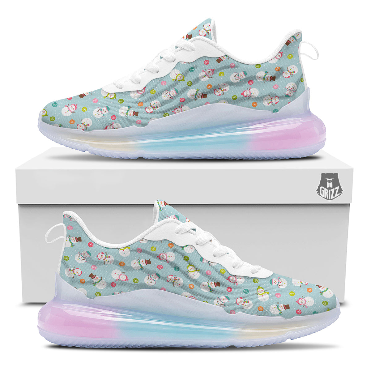 Snowman Cute Print Pattern Running Sneakers-grizzshop