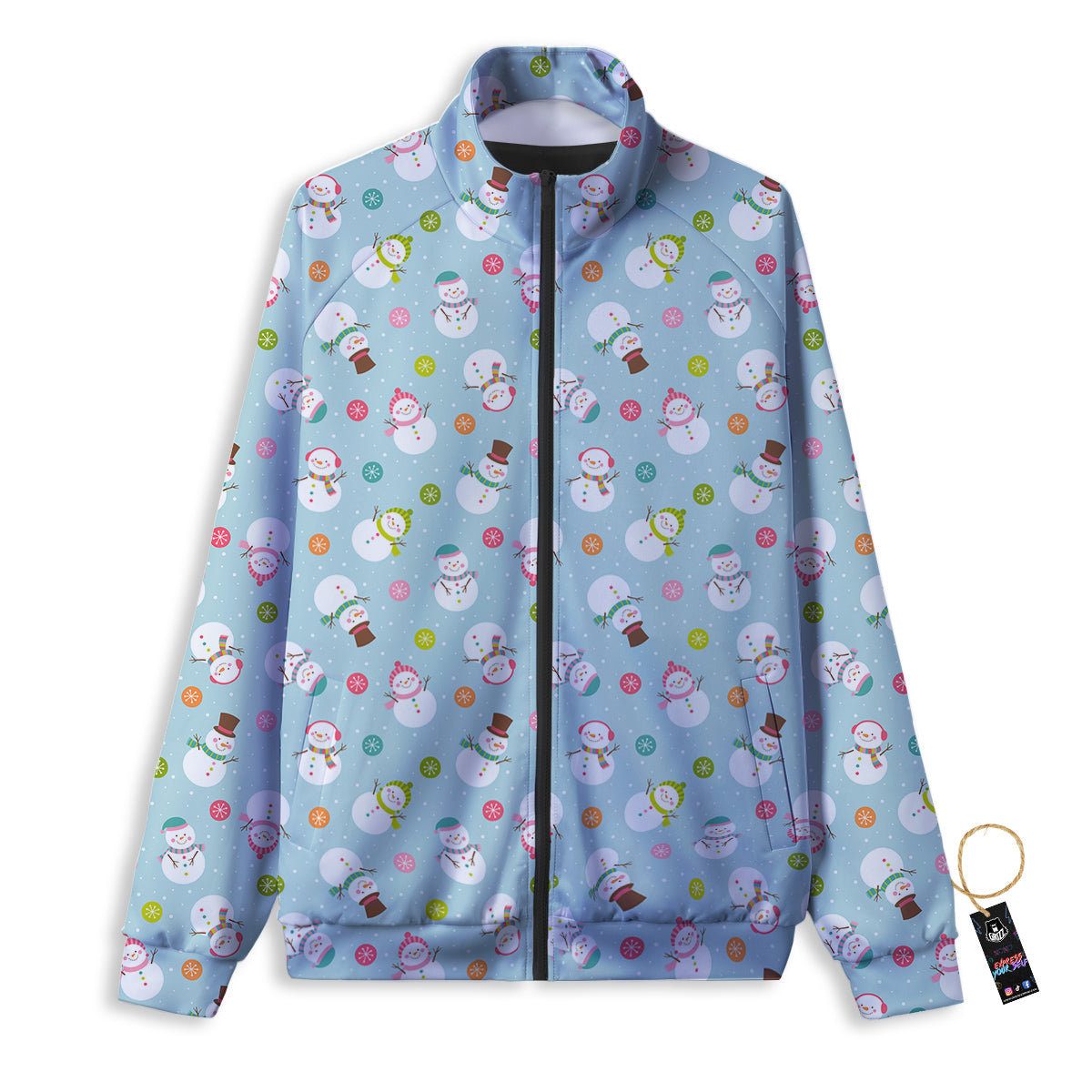 Snowman Cute Print Pattern Track Jacket-grizzshop